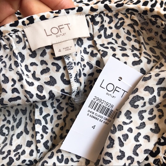 πΎ LOFT ANIMAL PRINT BLACK WHITE TAN FLOWY DRESS! - Picture 7 of 9